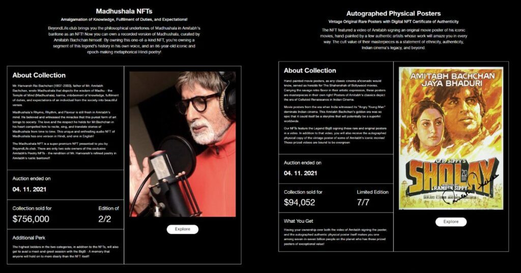 What is the Amitabh Bachchan nft collection?