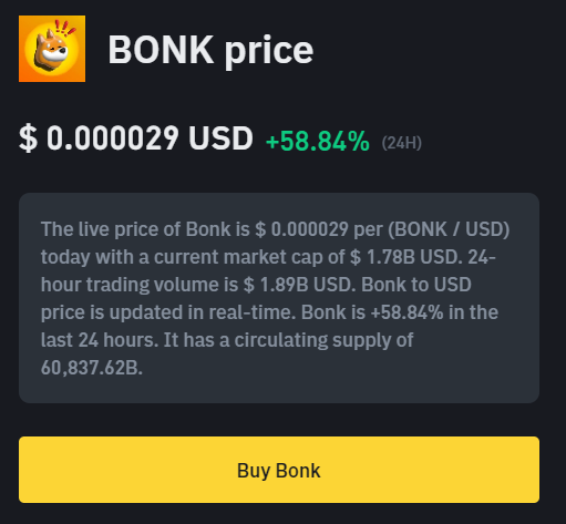 How to Buy BONK on Binance?